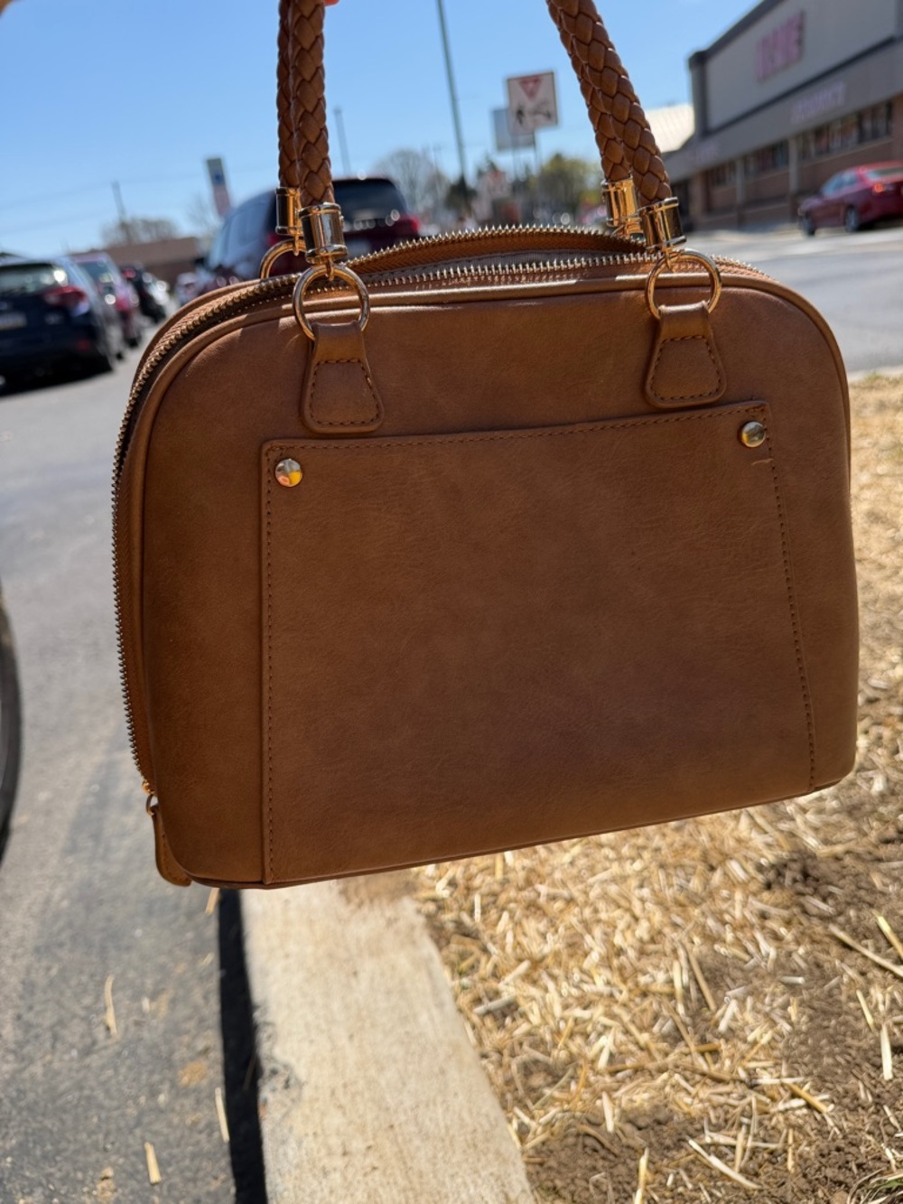 Madison West ~ Camilla Satchel Bag - Braided Handles